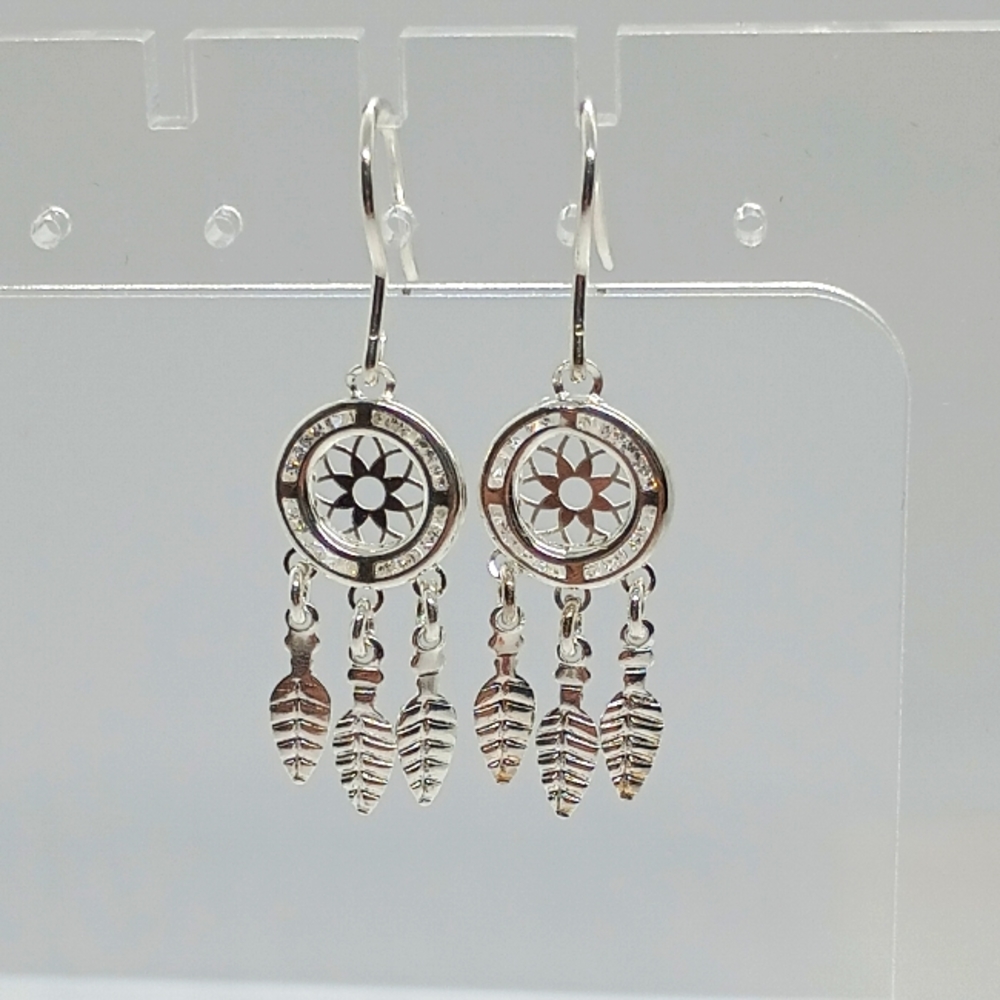 .925 Silver Dream Catcher Earrings